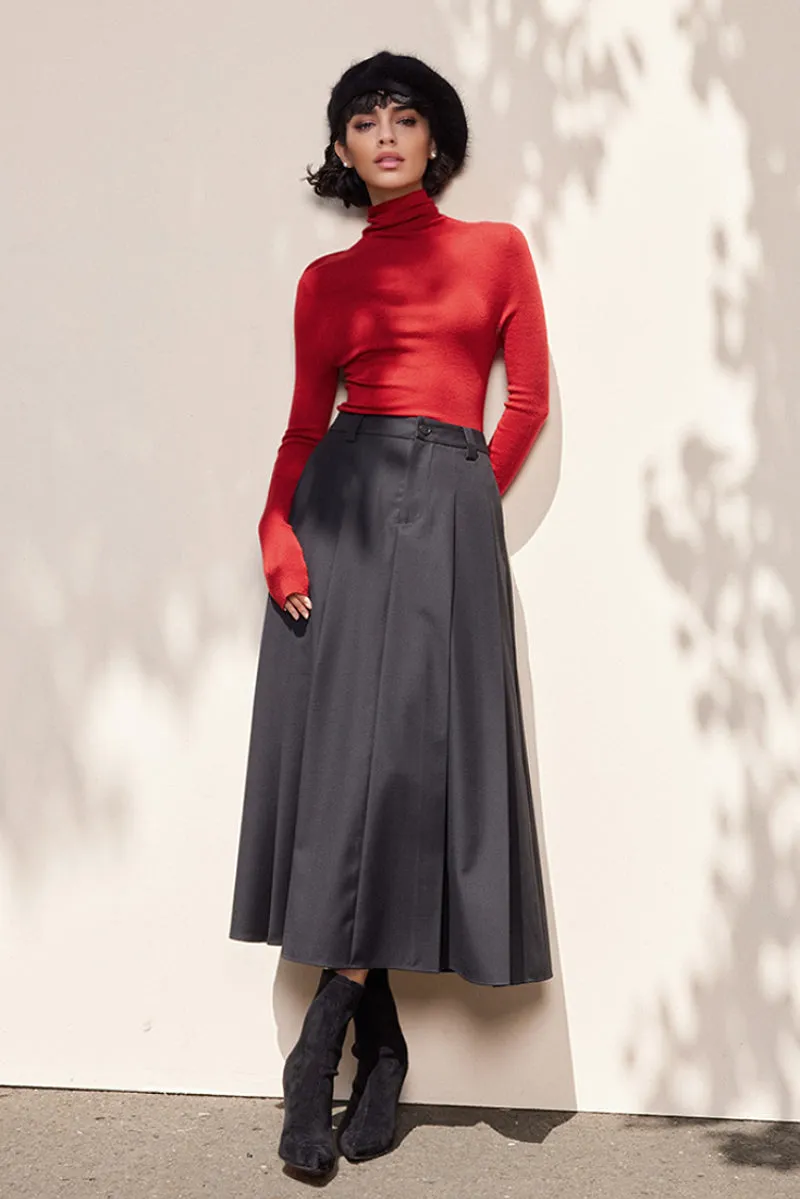 100 Wool Seamless Knitted Turtleneck Sweater