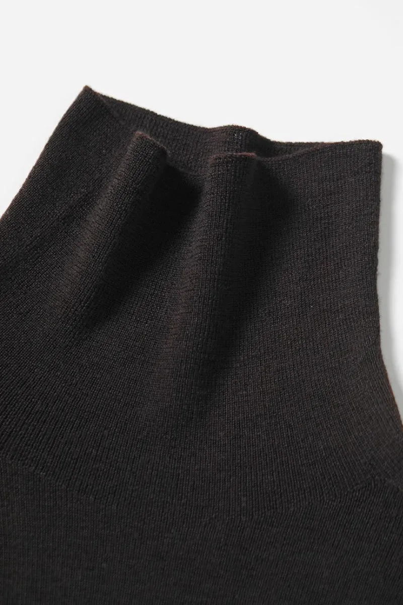 100 Wool Seamless Knitted Turtleneck Sweater