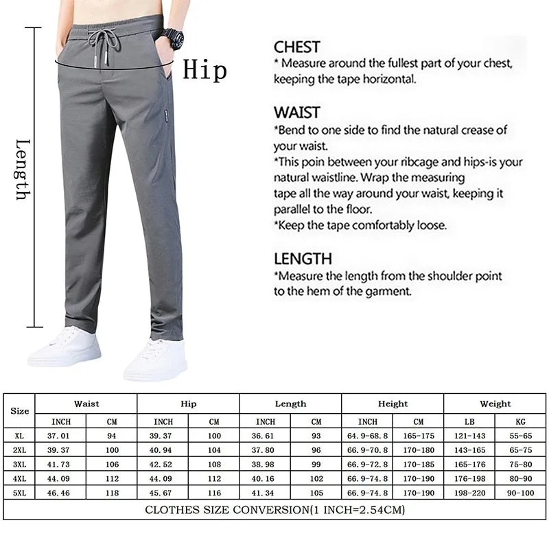 2022 Men&#39;s Casual Trousers Spring Summer Solid Color Fashion Pocket Applique Full Length Casual Work Pants Straight Pantalon