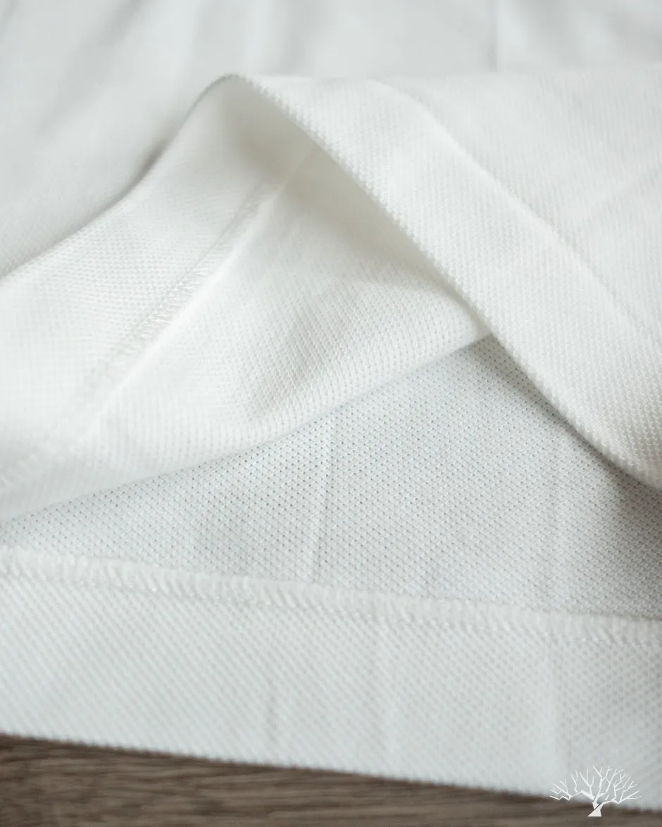 214PK - Loopwheel Pikée Tee - White
