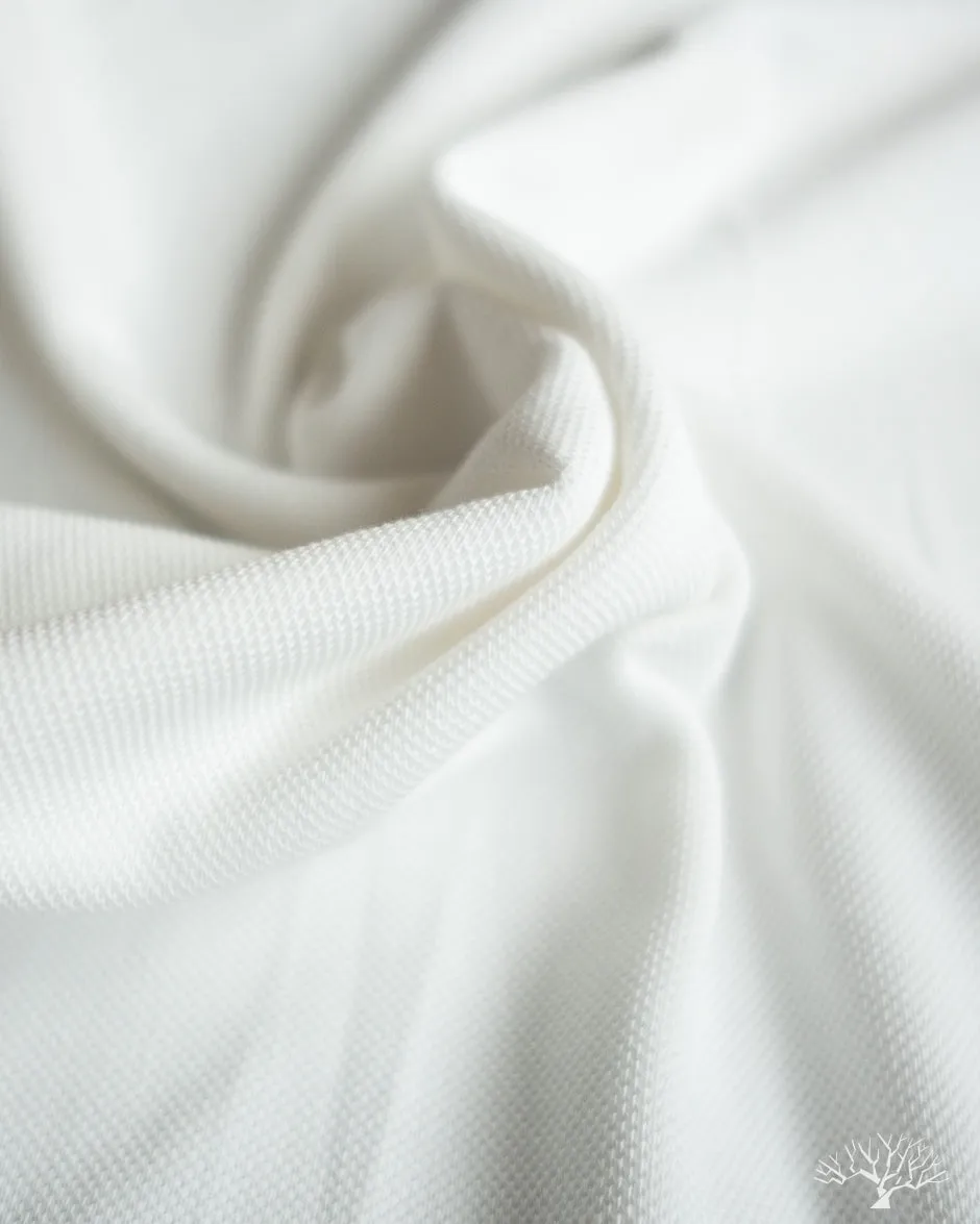 214PK - Loopwheel Pikée Tee - White