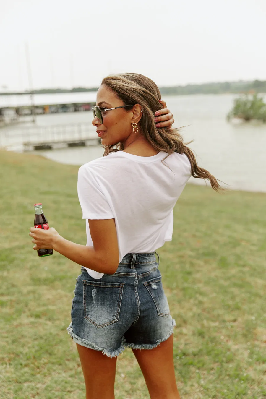 AMERICA IS FOR LOVERS CROPPED SHORT SLEEVE TEE