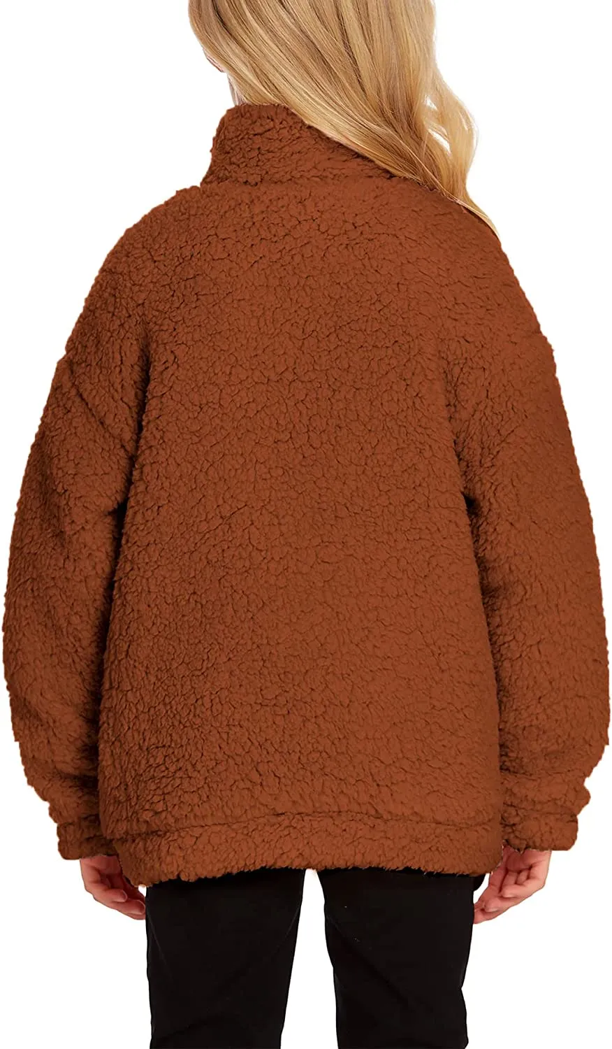 Arshiner Girls Full Zip Fleece Jacket Sherpa Outwear Coat