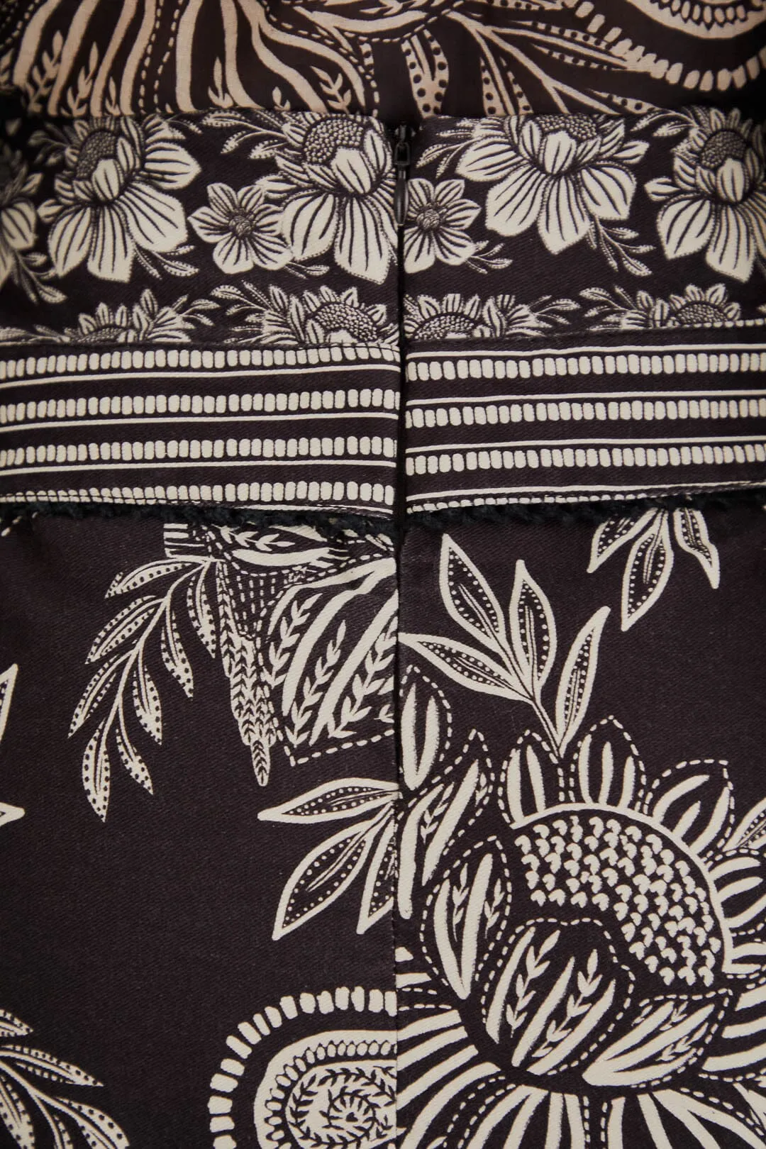 Black Paisley Bloom Mini Skirt