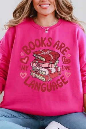 Books Are My Love Language Heavy-weight Crew Sweatshirt