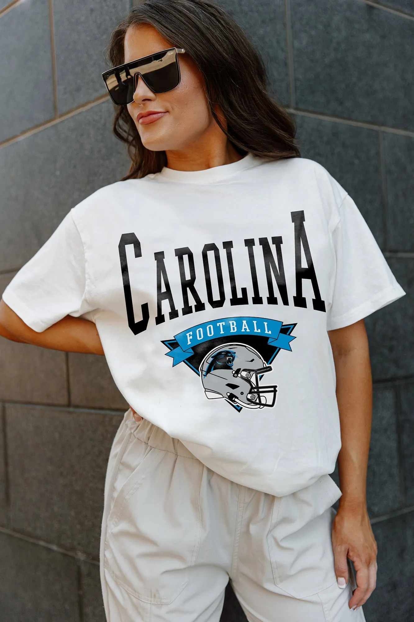 CAROLINA PANTHERS ENFORCER RELAXED FIT SHORT SLEEVE CREWNECK TEE