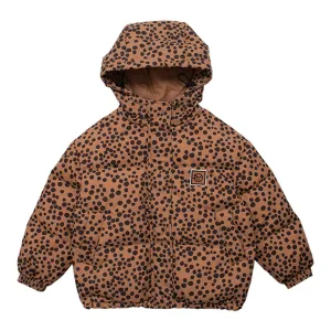 Coat Short Down Animaux Tan Black