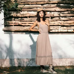 Crochet Lace Inlay Maxi Dress