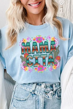 Faux Embroidery Mamacita Transfer Short Sleeve Relaxed Fit T-Shirt