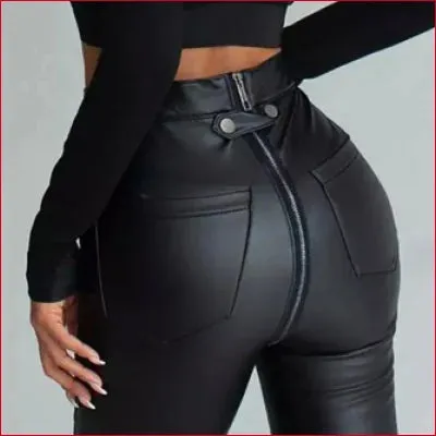 Fleece Lining Crotch Zipper Women’s Leggings in Various Colors