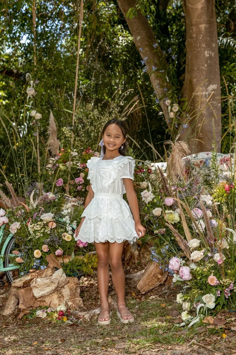 FREYA LACE RUFFLE DRESS