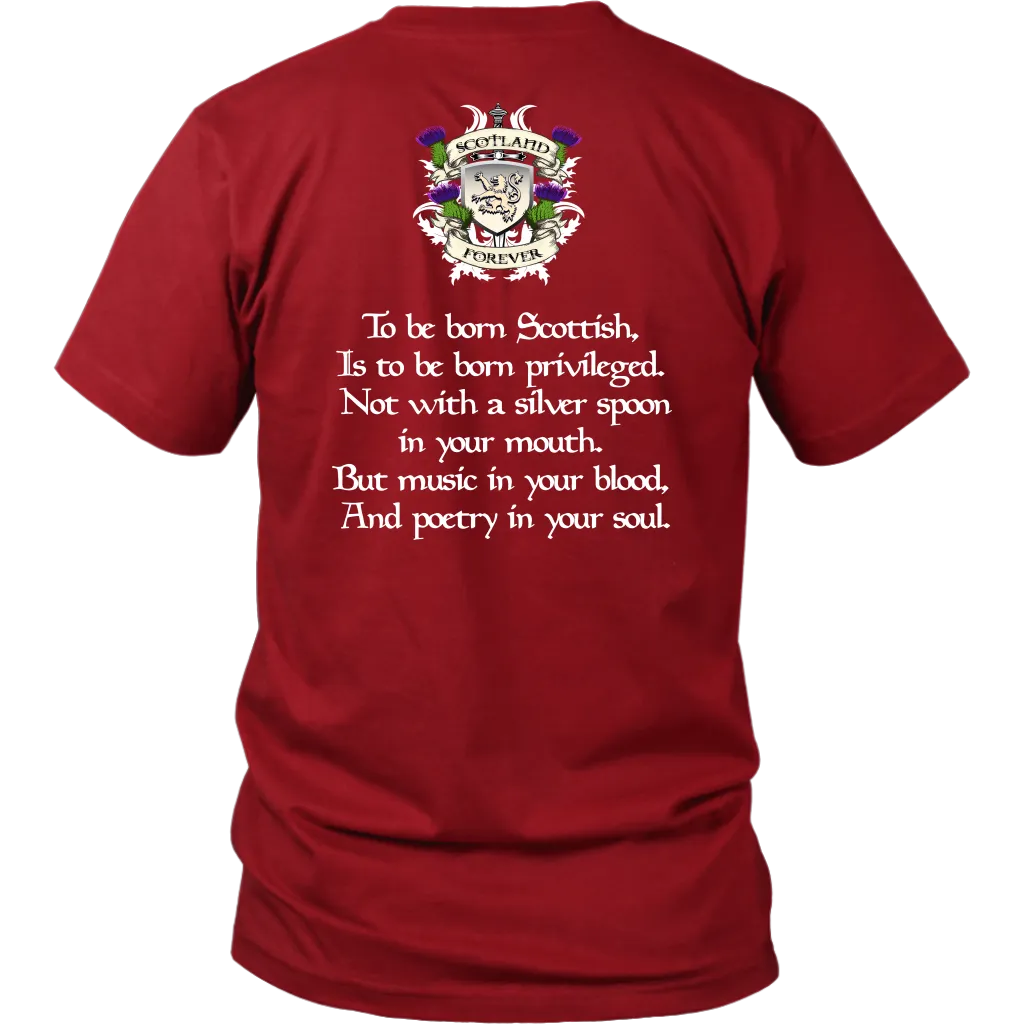 Gordon Tartan T-Shirt - Scottish Proverb k7
