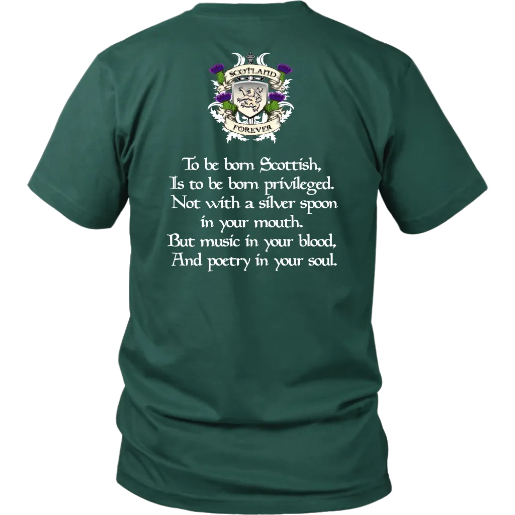 Gunn Tartan T-Shirt - Scottish Proverb k7