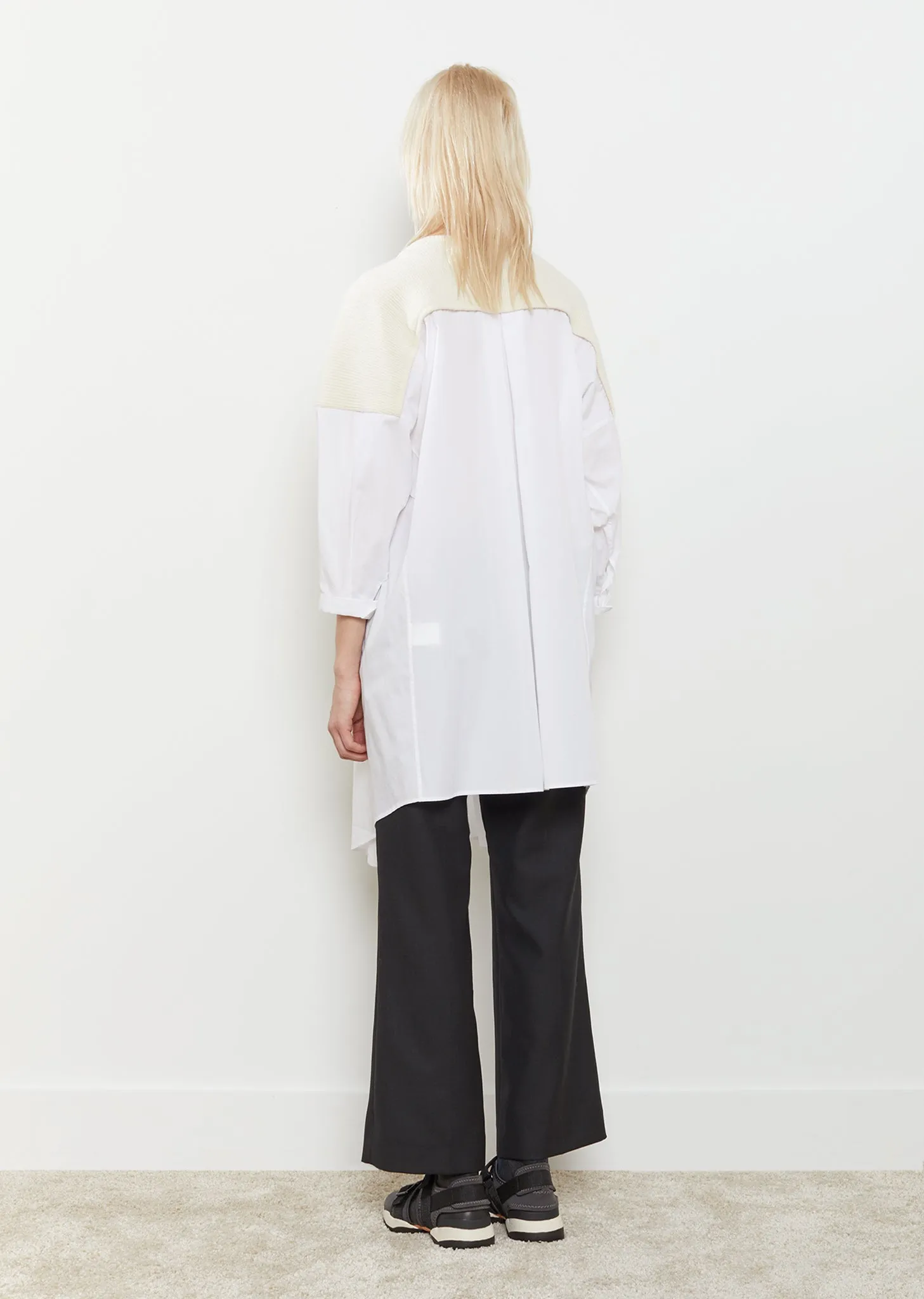 Knit Panel Oversized Shirt