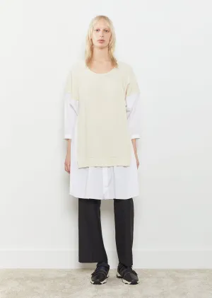 Knit Panel Oversized Shirt