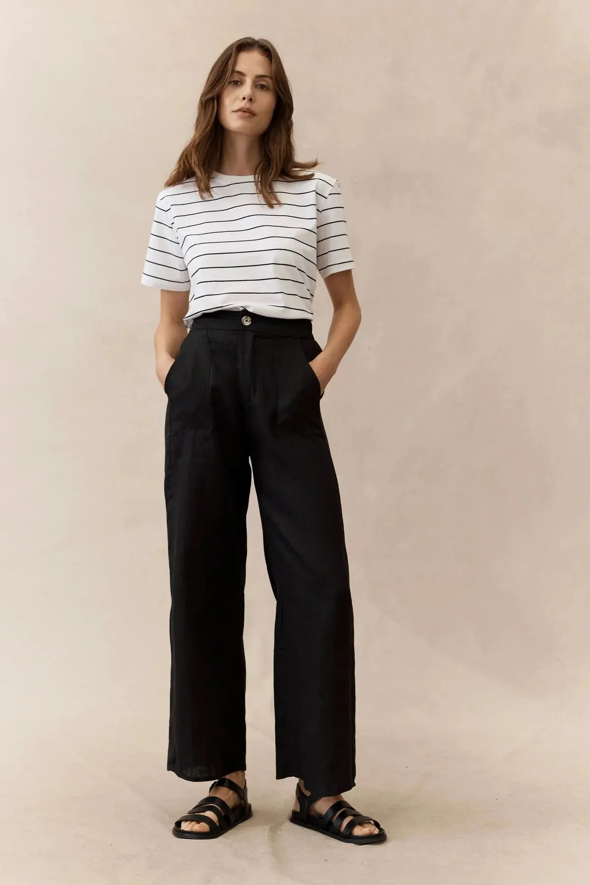 Little Lies Jude Linen Pants - black
