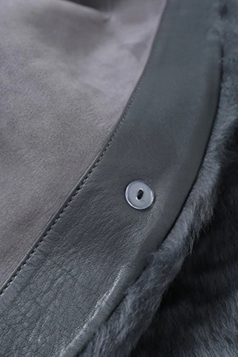 Luxe V-Neck Spain Lacon Sheepskin Shearling Coat