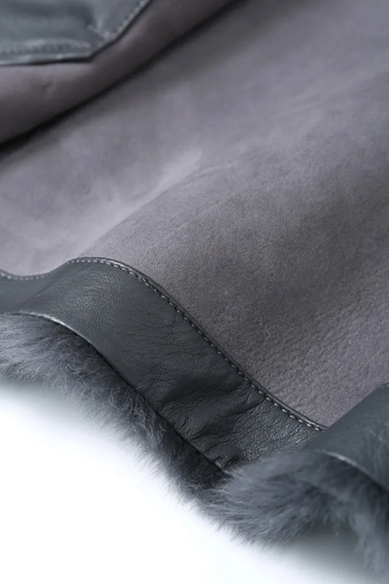 Luxe V-Neck Spain Lacon Sheepskin Shearling Coat