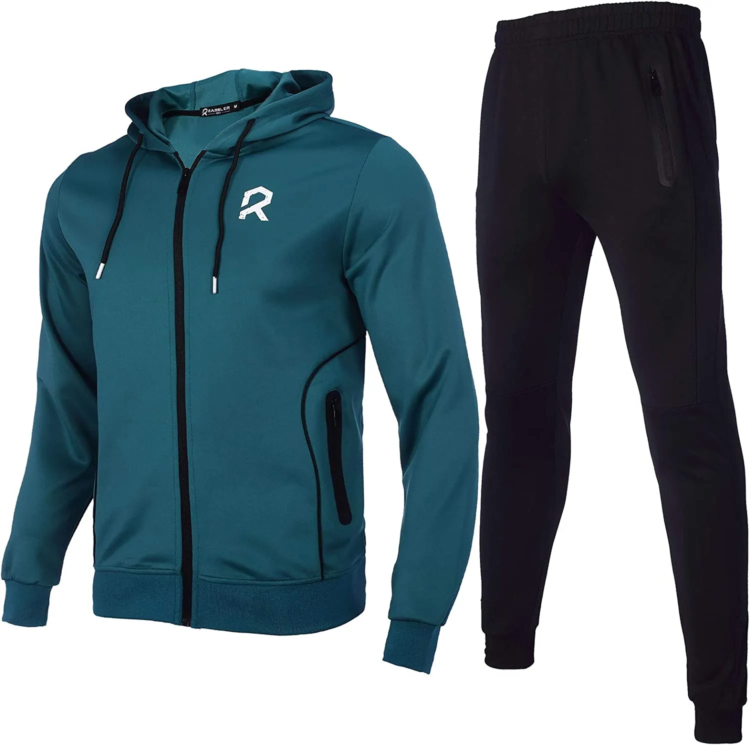 Men's Casual Tracksuits Long Sleeve Full Zip Hooded Athletic Sports Jogging Suits Sweatsuits for Men