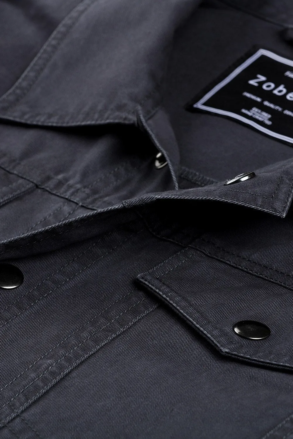 Men's Umber Brown Snap Button Closure Twill Jacket