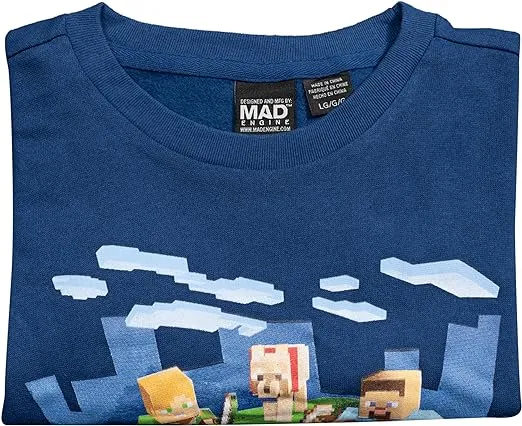 Minecraft Action Scene Boys Navy Long Sleeve Sweatshirt