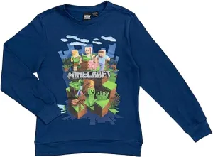 Minecraft Action Scene Boys Navy Long Sleeve Sweatshirt