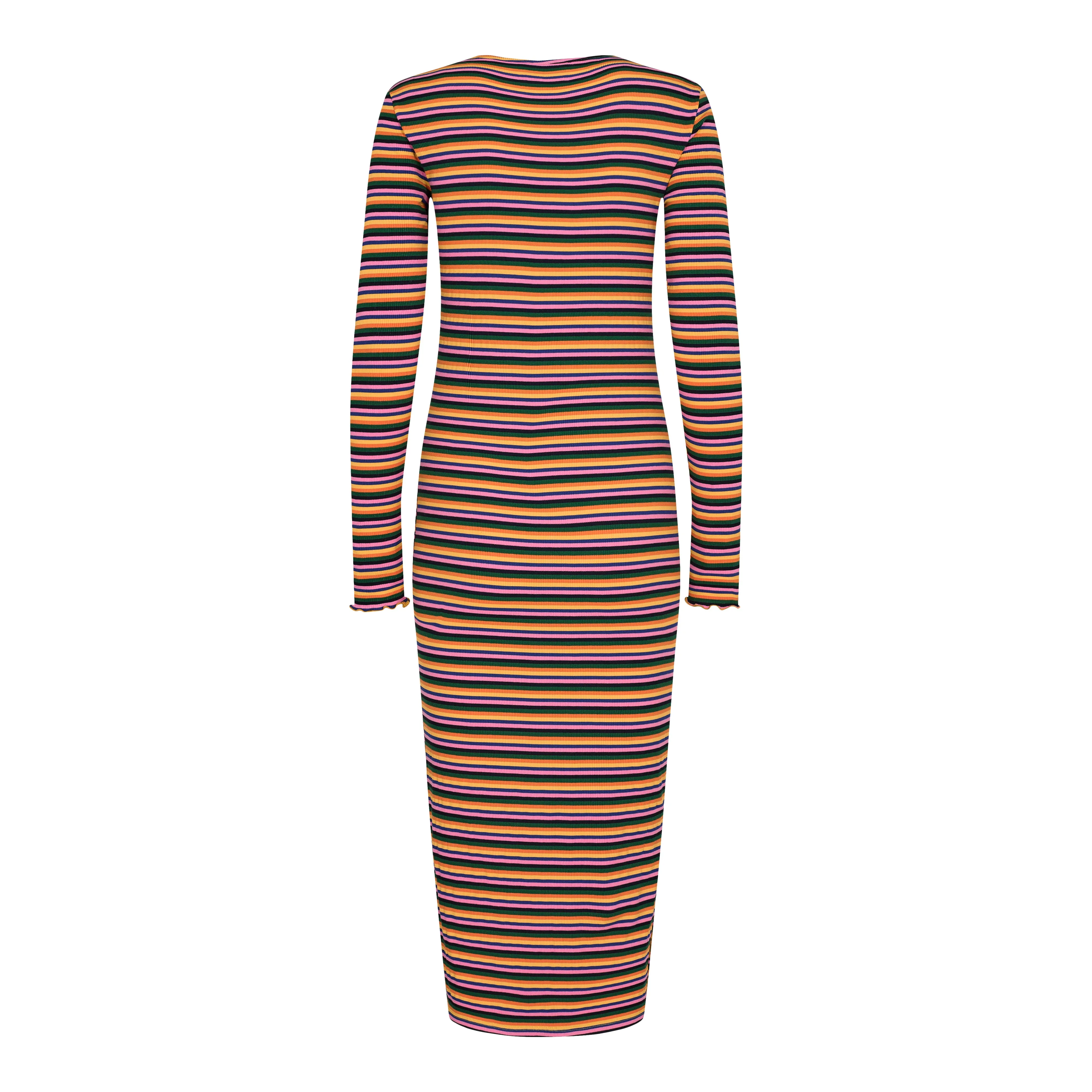 NATALIA-LS-DRESS - BLACK MULTICOLOR
