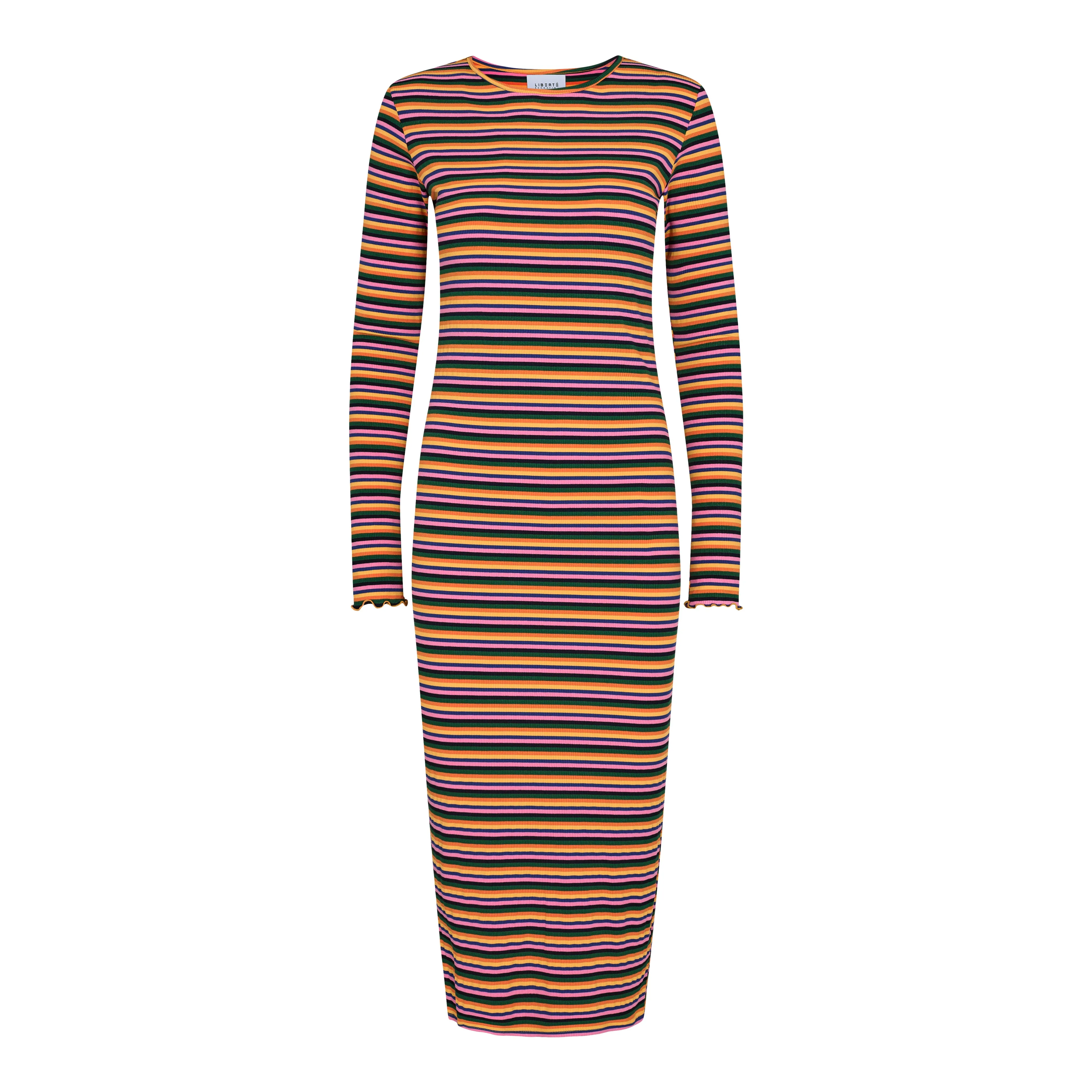 NATALIA-LS-DRESS - BLACK MULTICOLOR