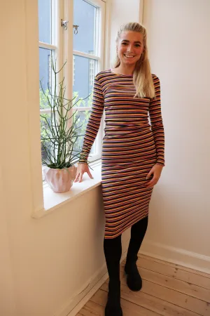 NATALIA-LS-DRESS - BLACK MULTICOLOR