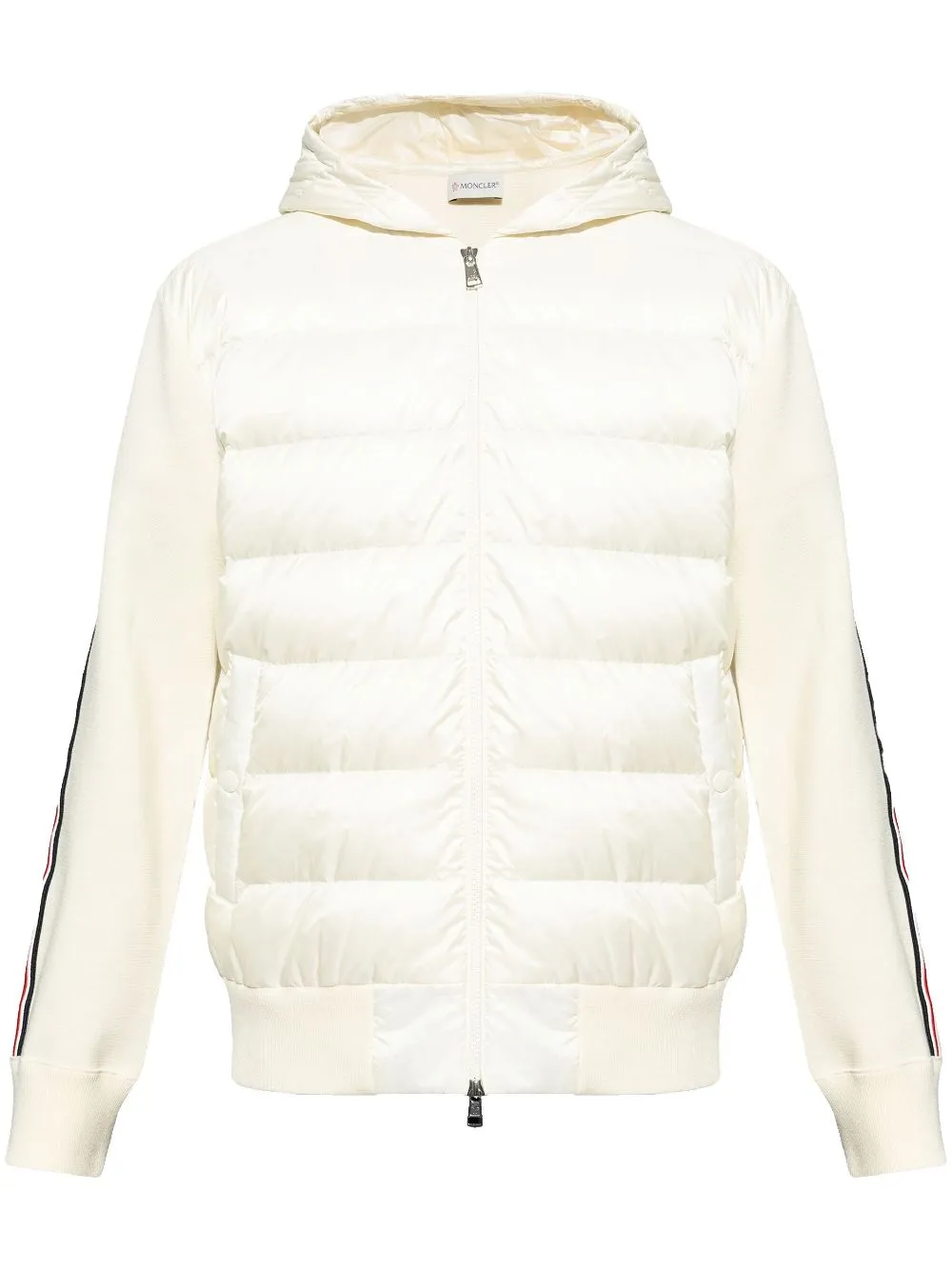 padded-panel virgin wool hoodie