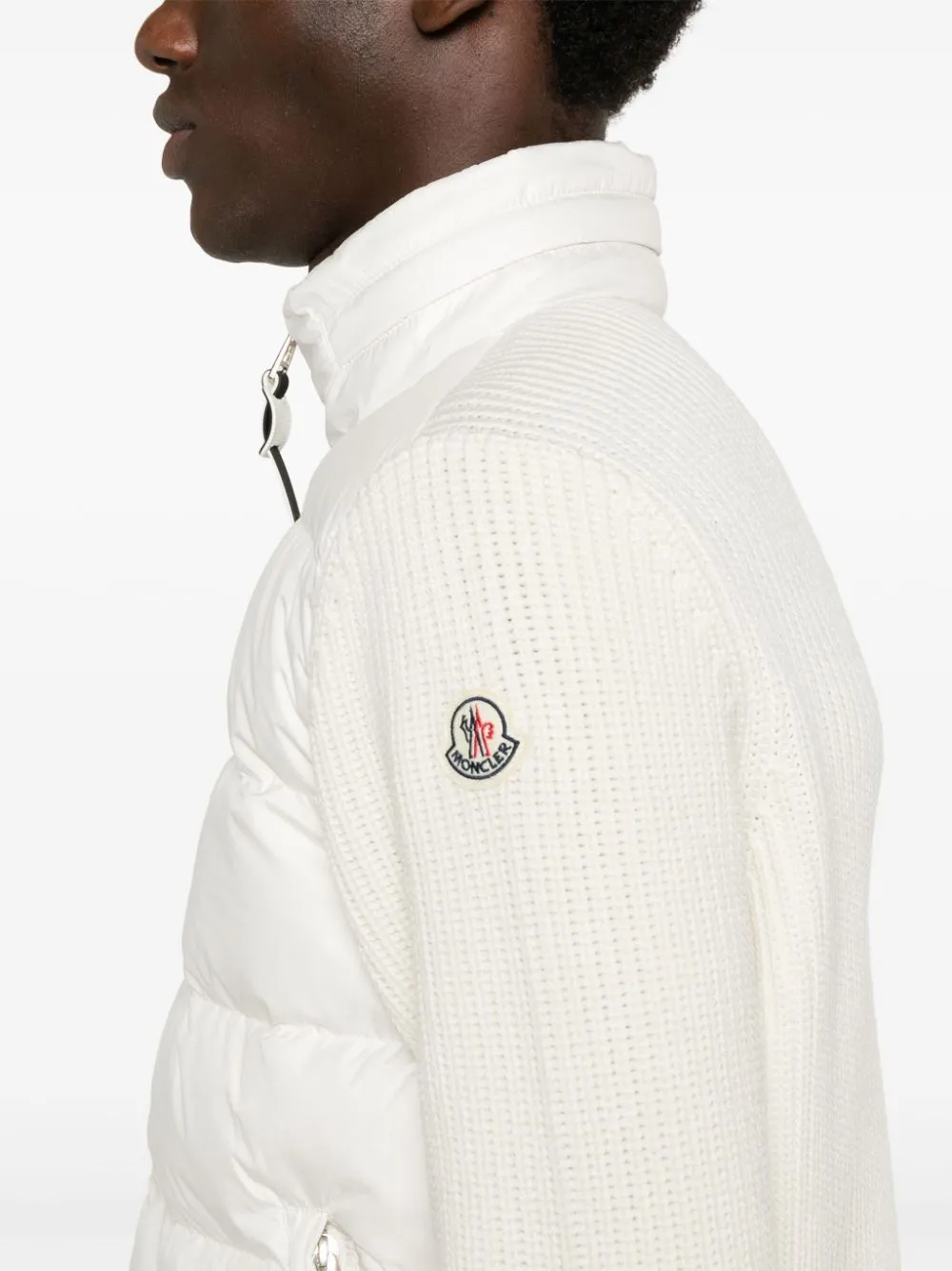 padded zip-up hooded jacket