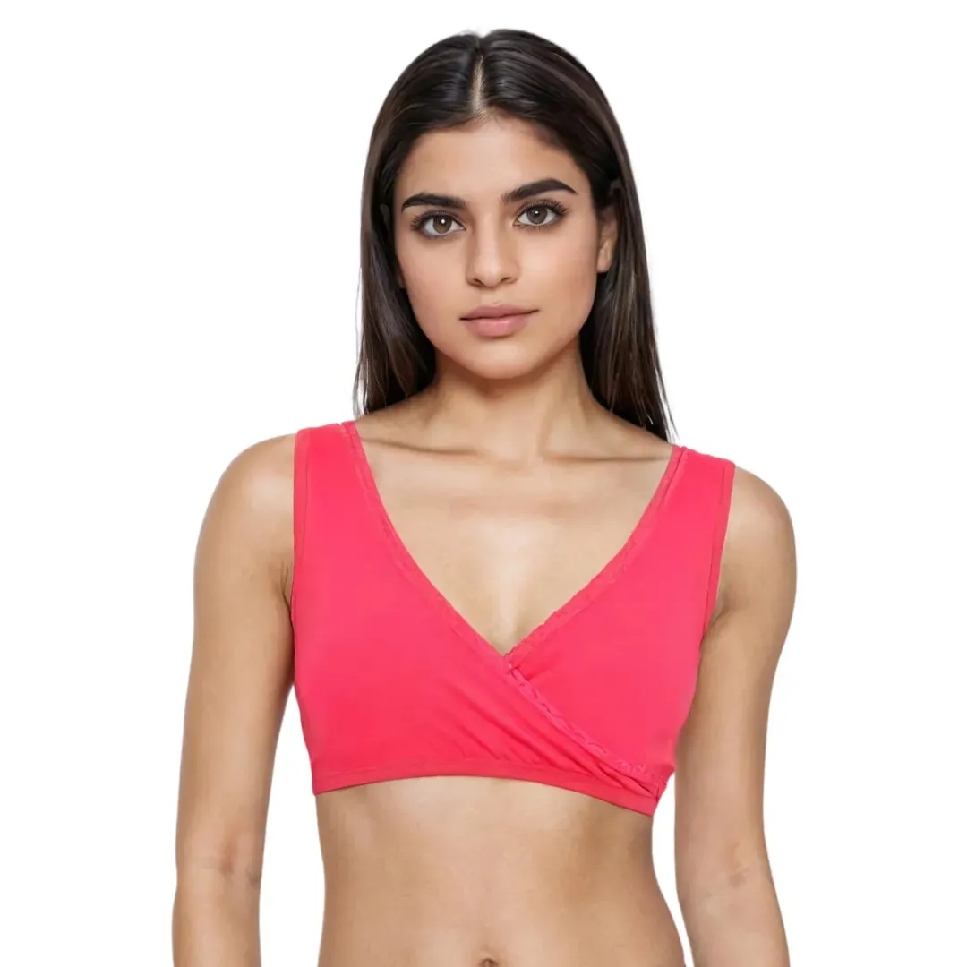 Plunge Bra | Cross Over Neckline | Non Padded Bra | U Back
