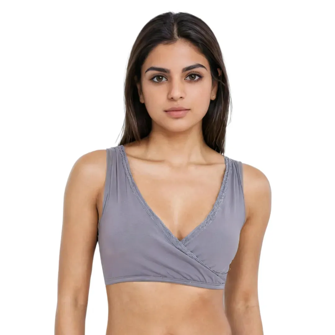 Plunge Bra | Cross Over Neckline | Non Padded Bra | U Back