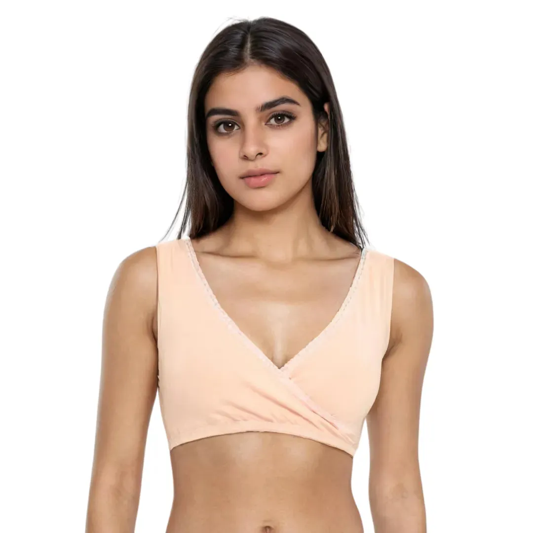 Plunge Bra | Cross Over Neckline | Non Padded Bra | U Back