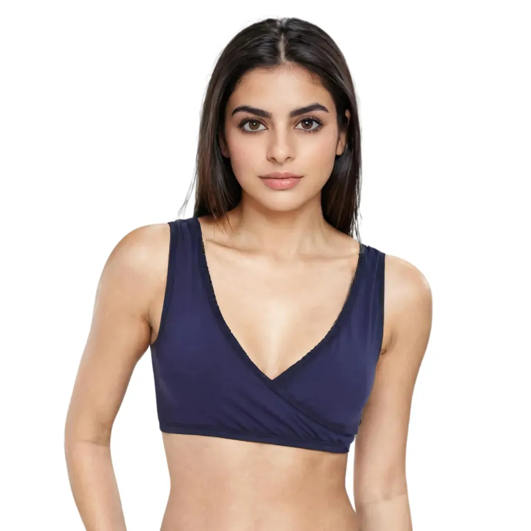 Plunge Bra | Cross Over Neckline | Non Padded Bra | U Back