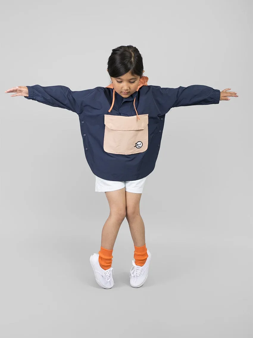 Poncho Navy Pink Rust