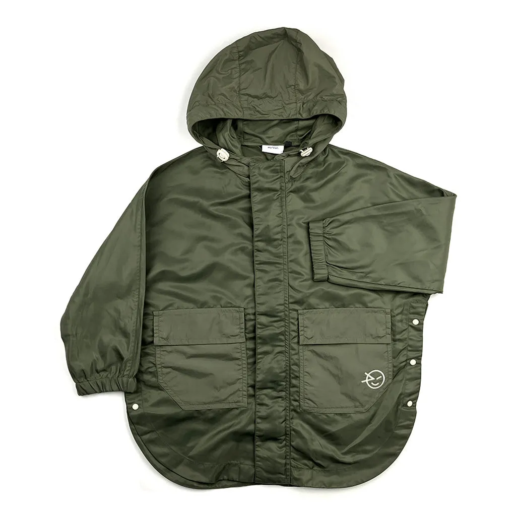 Poncho Zip Through Fern Green