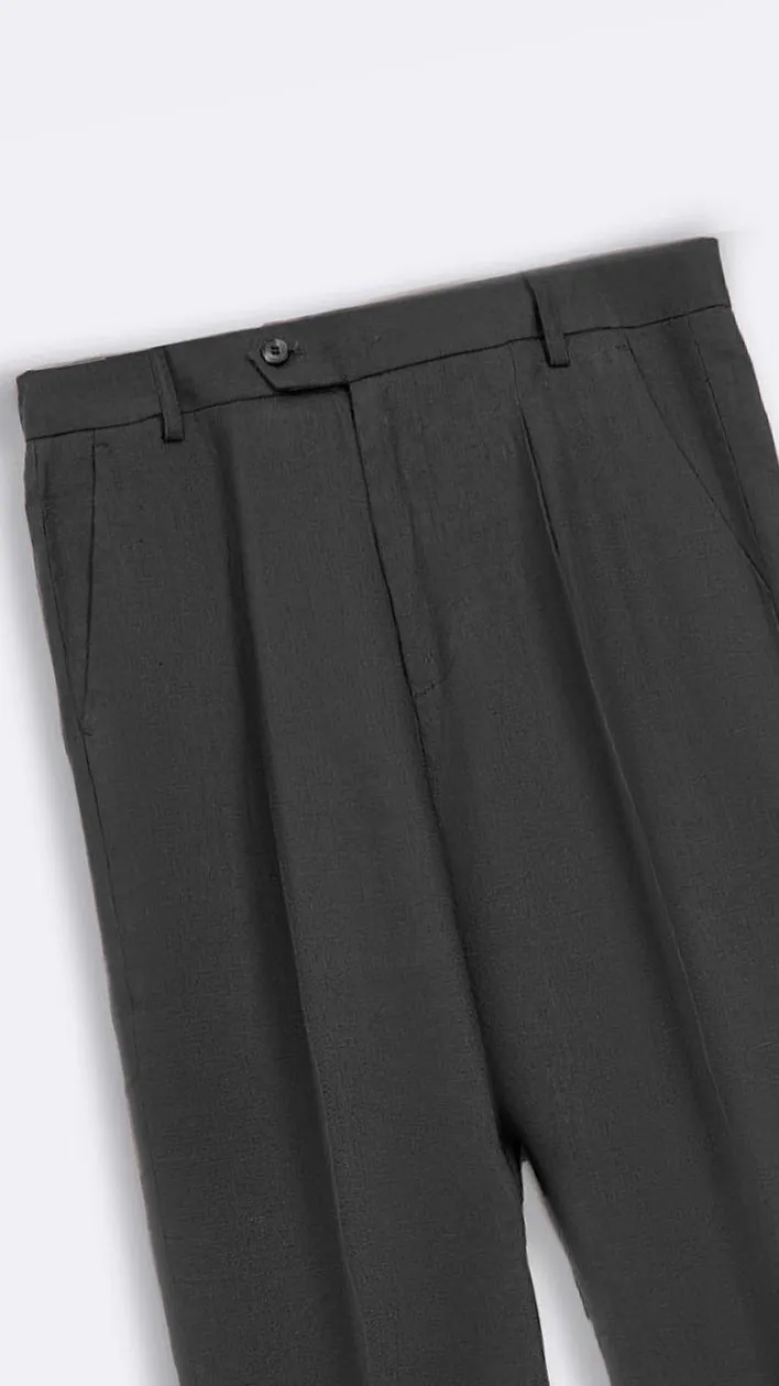 PREMIUM LINEN TURN UP PANTS
