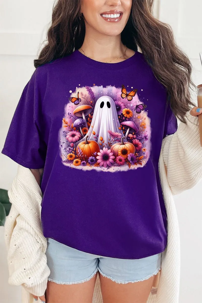 Purple Boho Boo Short Sleeve Relaxed Fit T-Shirt