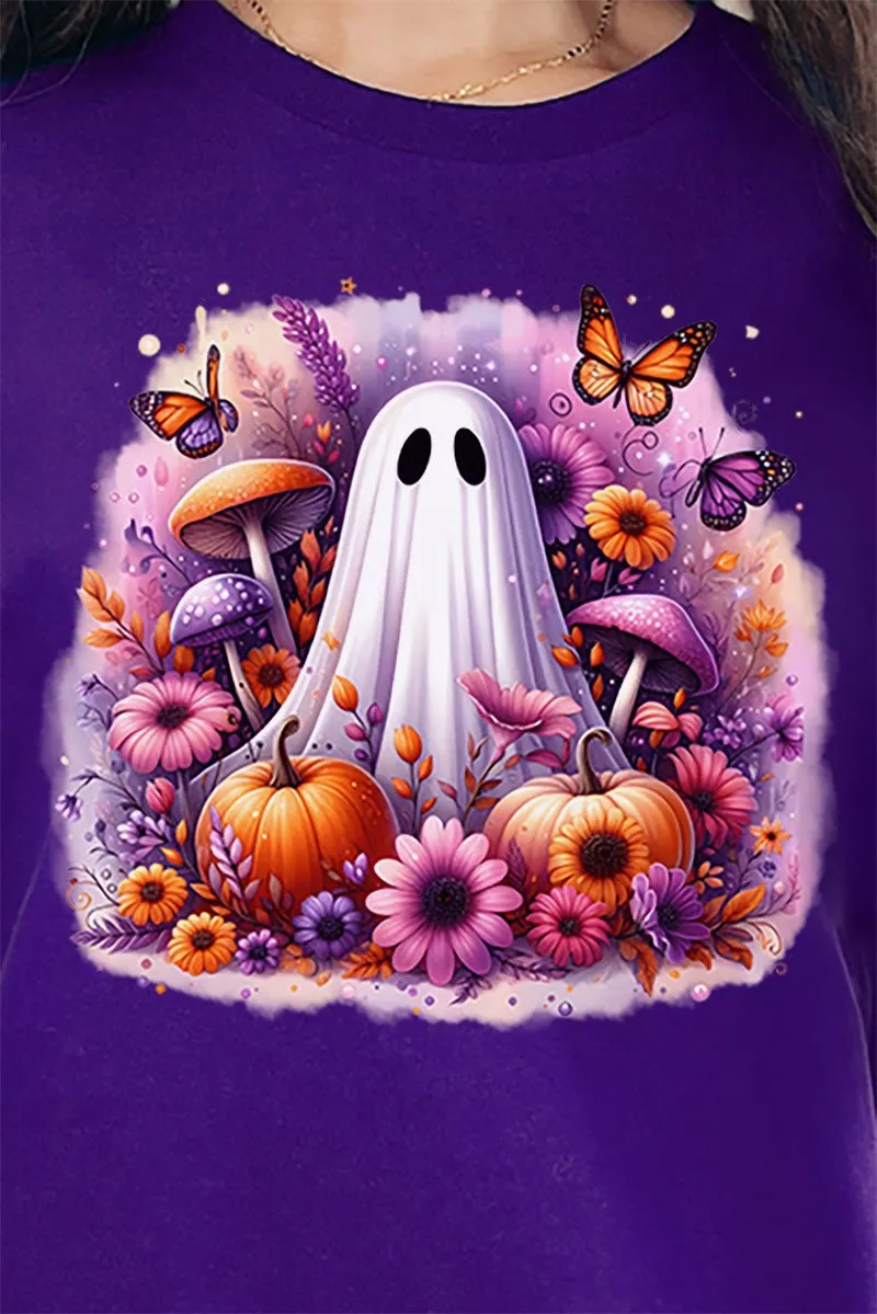 Purple Boho Boo Short Sleeve Relaxed Fit T-Shirt