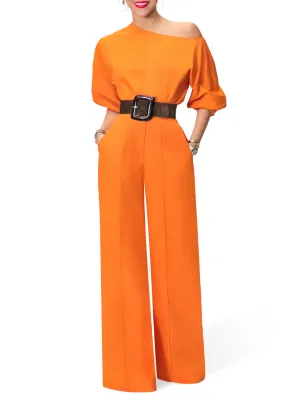 "Tina" Orange High Waist Pants