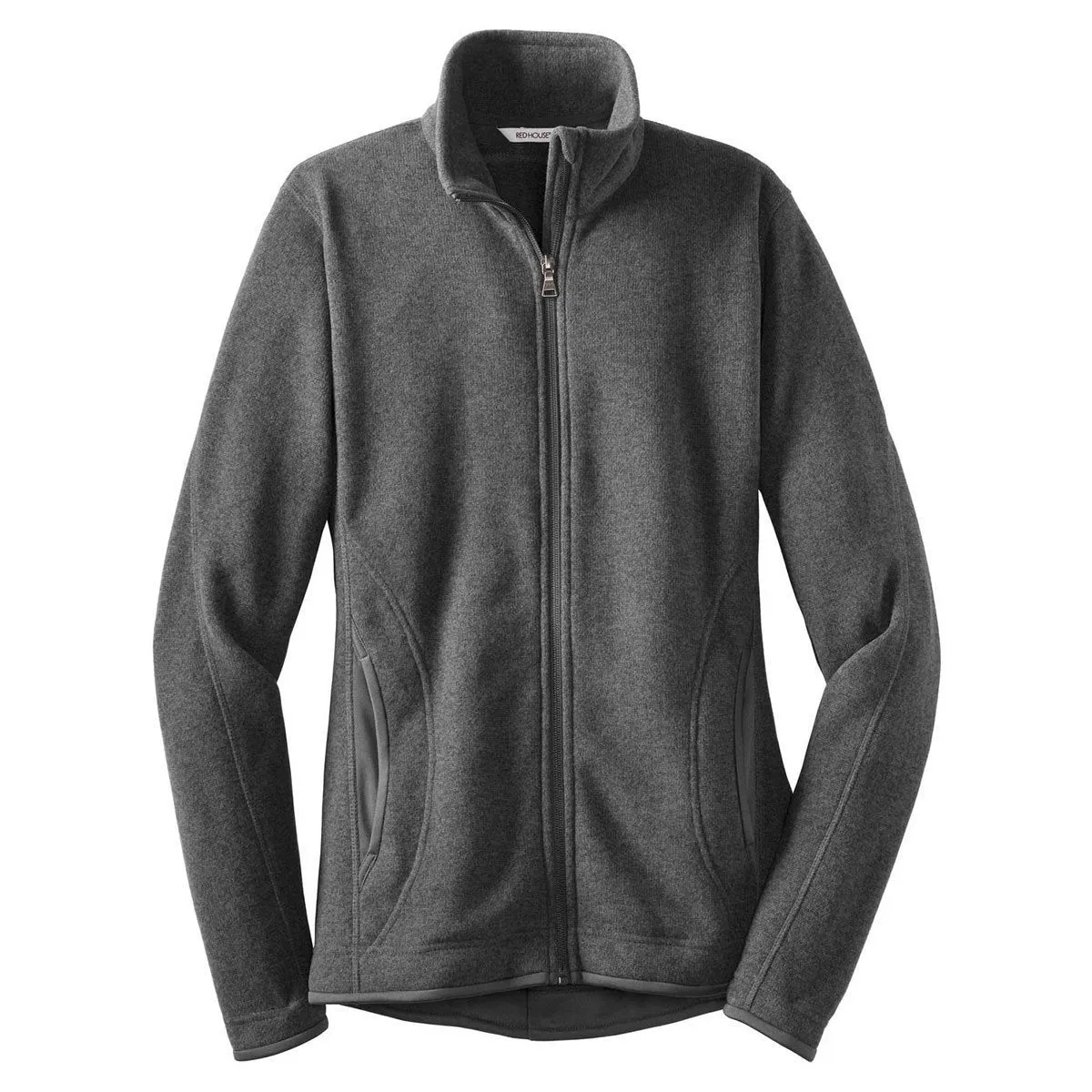 Red House Women's Grey Heather Sweater Fleece Full-Zip Jacket