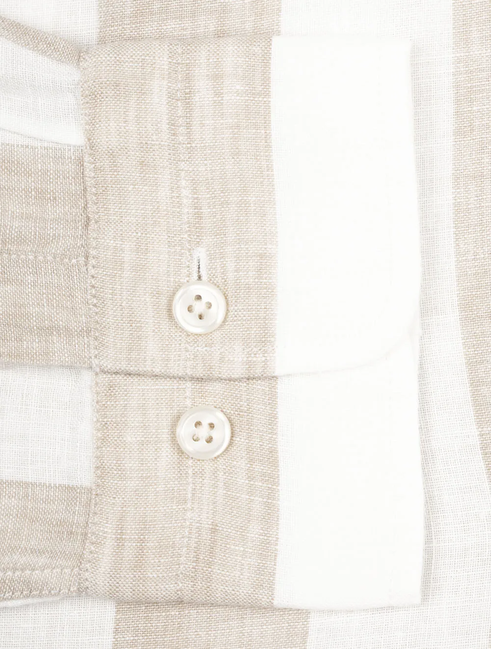 Regular Bold Stripe Linen Shirt Concrete Beige