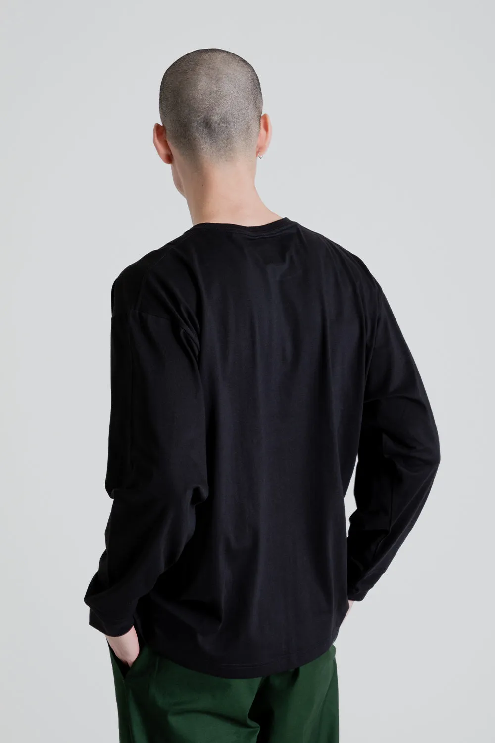 Relaxed Fit LS-Shirt - Black