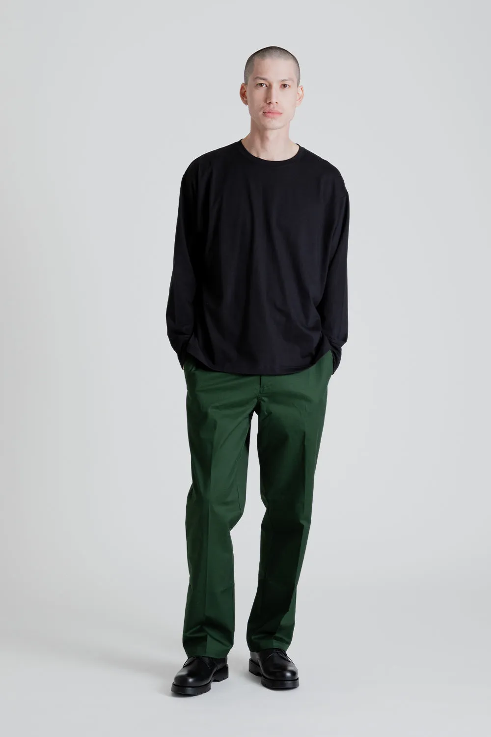 Relaxed Fit LS-Shirt - Black