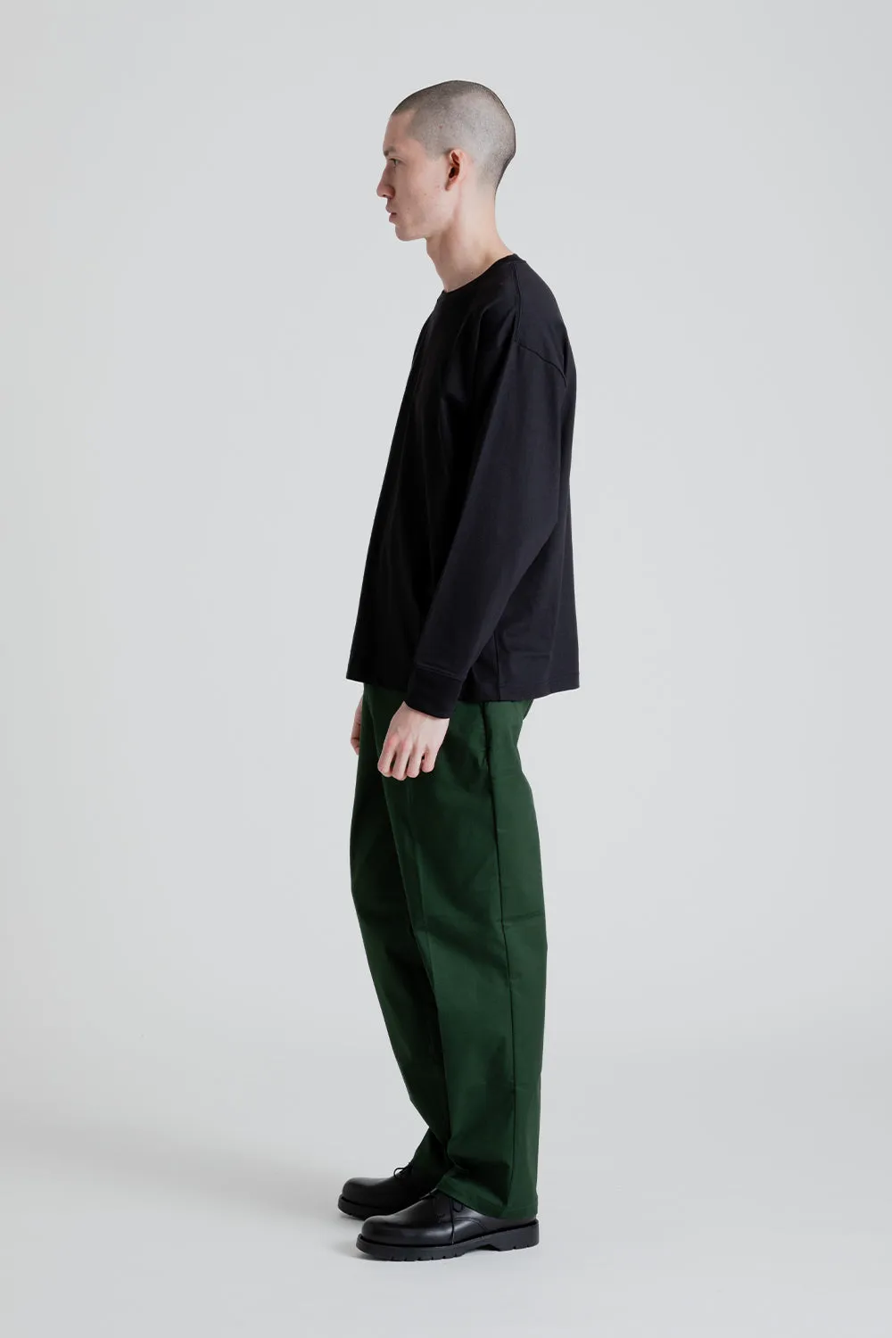 Relaxed Fit LS-Shirt - Black