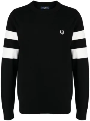 Ringer-embroidered cotton sweatshirt