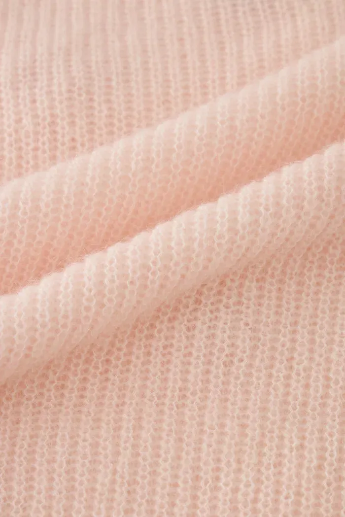 Sally Pink Handcrafted Sweater in Angora Mohair Knit
