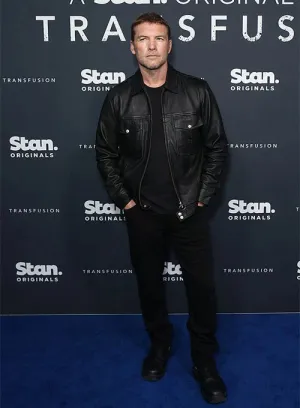 SAM WORTHINGTON BLACK LEATHER JACKET