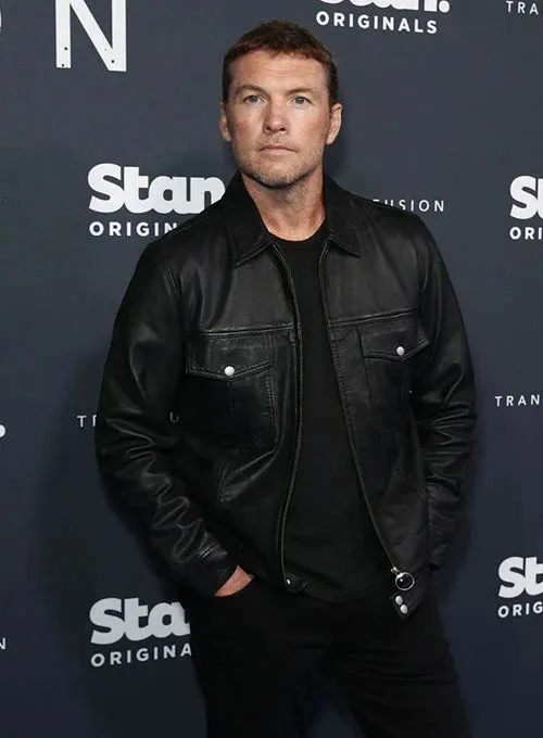 SAM WORTHINGTON BLACK LEATHER JACKET